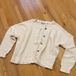 Madewell Cream Button-Up Women's Sweater